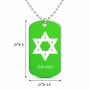 שרשרת דיסקיט מאלומיניום בעיצוב אישי עם השם שלך בעיצוב מגן דוד - מגן דוד - ישראל גודל הדיסקיט 2.9 × 5 ס"מ
