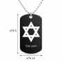 שרשרת דיסקיט מאלומיניום בעיצוב אישי עם השם שלך בעיצוב מגן דוד - מגן דוד - ישראל גודל הדיסקיט 2.9 × 5 ס"מ