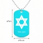 שרשרת דיסקיט מאלומיניום בעיצוב אישי עם השם שלך בעיצוב מגן דוד - מגן דוד - ישראל גודל הדיסקיט 2.9 × 5 ס"מ
