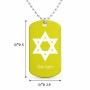 שרשרת דיסקיט מאלומיניום בעיצוב אישי עם השם שלך בעיצוב מגן דוד - מגן דוד - ישראל גודל הדיסקיט 2.9 × 5 ס"מ