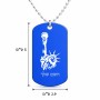 שרשרת דיסקיט מאלומיניום בעיצוב אישי עם השם שלך בעיצוב פסל החירות גודל הדיסקיט 2.9 × 5 ס"מ