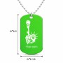 שרשרת דיסקיט מאלומיניום בעיצוב אישי עם השם שלך בעיצוב פסל החירות גודל הדיסקיט 2.9 × 5 ס"מ