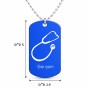 שרשרת דיסקיט מאלומיניום בעיצוב אישי עם השם שלך בעיצוב סטטוסקופ רופא גודל הדיסקיט 2.9 × 5 ס"מ