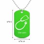 שרשרת דיסקיט מאלומיניום בעיצוב אישי עם השם שלך בעיצוב סטטוסקופ רופא גודל הדיסקיט 2.9 × 5 ס"מ
