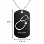 שרשרת דיסקיט מאלומיניום בעיצוב אישי עם השם שלך בעיצוב סטטוסקופ רופא גודל הדיסקיט 2.9 × 5 ס"מ