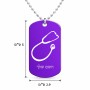 שרשרת דיסקיט מאלומיניום בעיצוב אישי עם השם שלך בעיצוב סטטוסקופ רופא גודל הדיסקיט 2.9 × 5 ס"מ