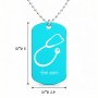 שרשרת דיסקיט מאלומיניום בעיצוב אישי עם השם שלך בעיצוב סטטוסקופ רופא גודל הדיסקיט 2.9 × 5 ס"מ