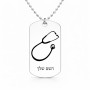 שרשרת דיסקיט מאלומיניום בעיצוב אישי עם השם שלך בעיצוב סטטוסקופ רופא גודל הדיסקיט 2.9 × 5 ס"מ
