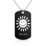 שרשרת דיסקיט מאלומיניום בעיצוב אישי עם השם שלך בעיצוב שמש גודל הדיסקיט 2.9 × 5 ס"מ