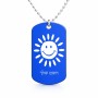 שרשרת דיסקיט מאלומיניום בעיצוב אישי עם השם שלך בעיצוב שמש גודל הדיסקיט 2.9 × 5 ס"מ