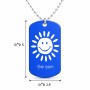 שרשרת דיסקיט מאלומיניום בעיצוב אישי עם השם שלך בעיצוב שמש גודל הדיסקיט 2.9 × 5 ס"מ