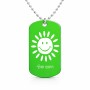 שרשרת דיסקיט מאלומיניום בעיצוב אישי עם השם שלך בעיצוב שמש גודל הדיסקיט 2.9 × 5 ס"מ