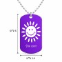 שרשרת דיסקיט מאלומיניום בעיצוב אישי עם השם שלך בעיצוב שמש גודל הדיסקיט 2.9 × 5 ס"מ