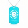 שרשרת דיסקיט מאלומיניום בעיצוב אישי עם השם שלך בעיצוב שמש גודל הדיסקיט 2.9 × 5 ס"מ