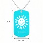 שרשרת דיסקיט מאלומיניום בעיצוב אישי עם השם שלך בעיצוב שמש גודל הדיסקיט 2.9 × 5 ס"מ
