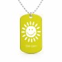 שרשרת דיסקיט מאלומיניום בעיצוב אישי עם השם שלך בעיצוב שמש גודל הדיסקיט 2.9 × 5 ס"מ