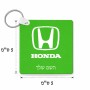 מחזיק מפתחות בצורת ריבוע בעיצוב אישי עם השם שלך בעיצוב הונדה 2 גודל המחזיק 5 × 5 ס"מ