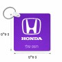מחזיק מפתחות בצורת ריבוע בעיצוב אישי עם השם שלך בעיצוב הונדה 2 גודל המחזיק 5 × 5 ס"מ