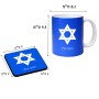 ספל תה \ קפה + תחתית מרובעת בעיצוב אישי עם השם שלך בעיצוב מגן דוד - מגן דוד - ישראל גודל הספל 325 מ"ל גודל התחתית 9 × 9 ס"מ