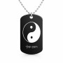 שרשרת דיסקיט מאלומיניום בעיצוב אישי עם השם שלך בעיצוב סמל יינג יאנג גודל הדיסקיט 2.9 × 5 ס"מ