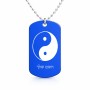 שרשרת דיסקיט מאלומיניום בעיצוב אישי עם השם שלך בעיצוב סמל יינג יאנג גודל הדיסקיט 2.9 × 5 ס"מ