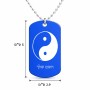 שרשרת דיסקיט מאלומיניום בעיצוב אישי עם השם שלך בעיצוב סמל יינג יאנג גודל הדיסקיט 2.9 × 5 ס"מ