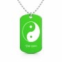 שרשרת דיסקיט מאלומיניום בעיצוב אישי עם השם שלך בעיצוב סמל יינג יאנג גודל הדיסקיט 2.9 × 5 ס"מ