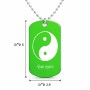 שרשרת דיסקיט מאלומיניום בעיצוב אישי עם השם שלך בעיצוב סמל יינג יאנג גודל הדיסקיט 2.9 × 5 ס"מ