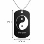 שרשרת דיסקיט מאלומיניום בעיצוב אישי עם השם שלך בעיצוב סמל יינג יאנג גודל הדיסקיט 2.9 × 5 ס"מ