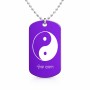 שרשרת דיסקיט מאלומיניום בעיצוב אישי עם השם שלך בעיצוב סמל יינג יאנג גודל הדיסקיט 2.9 × 5 ס"מ