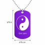 שרשרת דיסקיט מאלומיניום בעיצוב אישי עם השם שלך בעיצוב סמל יינג יאנג גודל הדיסקיט 2.9 × 5 ס"מ