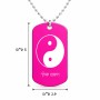שרשרת דיסקיט מאלומיניום בעיצוב אישי עם השם שלך בעיצוב סמל יינג יאנג גודל הדיסקיט 2.9 × 5 ס"מ