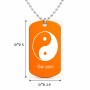 שרשרת דיסקיט מאלומיניום בעיצוב אישי עם השם שלך בעיצוב סמל יינג יאנג גודל הדיסקיט 2.9 × 5 ס"מ