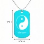 שרשרת דיסקיט מאלומיניום בעיצוב אישי עם השם שלך בעיצוב סמל יינג יאנג גודל הדיסקיט 2.9 × 5 ס"מ