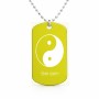 שרשרת דיסקיט מאלומיניום בעיצוב אישי עם השם שלך בעיצוב סמל יינג יאנג גודל הדיסקיט 2.9 × 5 ס"מ
