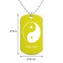 שרשרת דיסקיט מאלומיניום בעיצוב אישי עם השם שלך בעיצוב סמל יינג יאנג גודל הדיסקיט 2.9 × 5 ס"מ