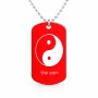 שרשרת דיסקיט מאלומיניום בעיצוב אישי עם השם שלך בעיצוב סמל יינג יאנג גודל הדיסקיט 2.9 × 5 ס"מ