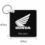 מחזיק מפתחות בצורת ריבוע בעיצוב אישי עם השם שלך בעיצוב הונדה גודל המחזיק 5 × 5 ס"מ