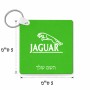 מחזיק מפתחות בצורת ריבוע בעיצוב אישי עם השם שלך בעיצוב יגואר גודל המחזיק 5 × 5 ס"מ