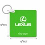 מחזיק מפתחות בצורת ריבוע בעיצוב אישי עם השם שלך בעיצוב לקסוס גודל המחזיק 5 × 5 ס"מ