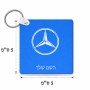 מחזיק מפתחות בצורת ריבוע בעיצוב אישי עם השם שלך בעיצוב מרצדס-בנץ גודל המחזיק 5 × 5 ס"מ
