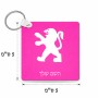 מחזיק מפתחות בצורת ריבוע בעיצוב אישי עם השם שלך בעיצוב פיג'ו גודל המחזיק 5 × 5 ס"מ