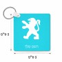 מחזיק מפתחות בצורת ריבוע בעיצוב אישי עם השם שלך בעיצוב פיג'ו גודל המחזיק 5 × 5 ס"מ