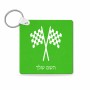 מחזיק מפתחות בצורת ריבוע בעיצוב אישי עם השם שלך בעיצוב דגל המירוץ גודל המחזיק 5 × 5 ס"מ