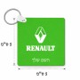 מחזיק מפתחות בצורת ריבוע בעיצוב אישי עם השם שלך בעיצוב רנו גודל המחזיק 5 × 5 ס"מ
