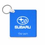 מחזיק מפתחות בצורת ריבוע בעיצוב אישי עם השם שלך בעיצוב סובארו גודל המחזיק 5 × 5 ס"מ