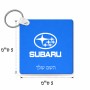 מחזיק מפתחות בצורת ריבוע בעיצוב אישי עם השם שלך בעיצוב סובארו גודל המחזיק 5 × 5 ס"מ