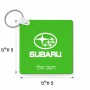 מחזיק מפתחות בצורת ריבוע בעיצוב אישי עם השם שלך בעיצוב סובארו גודל המחזיק 5 × 5 ס"מ