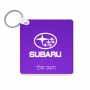 מחזיק מפתחות בצורת ריבוע בעיצוב אישי עם השם שלך בעיצוב סובארו גודל המחזיק 5 × 5 ס"מ