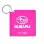 מחזיק מפתחות בצורת ריבוע בעיצוב אישי עם השם שלך בעיצוב סובארו גודל המחזיק 5 × 5 ס"מ